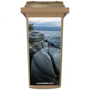 Smooth Rocks On A Shoreline Wheelie Bin Sticker Panel